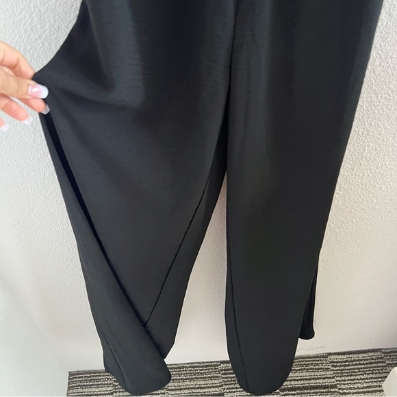 NWT Blashe Black Romper Lace Midriff Wide Leg Small - Picture 8 of 9